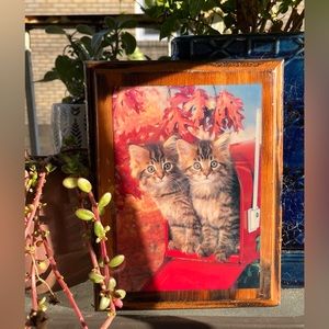 Adorable vintage cat wall hanging